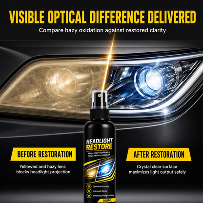 🚗 Headlight Restoration Spray – Remove Yellowing & Restore Clarity