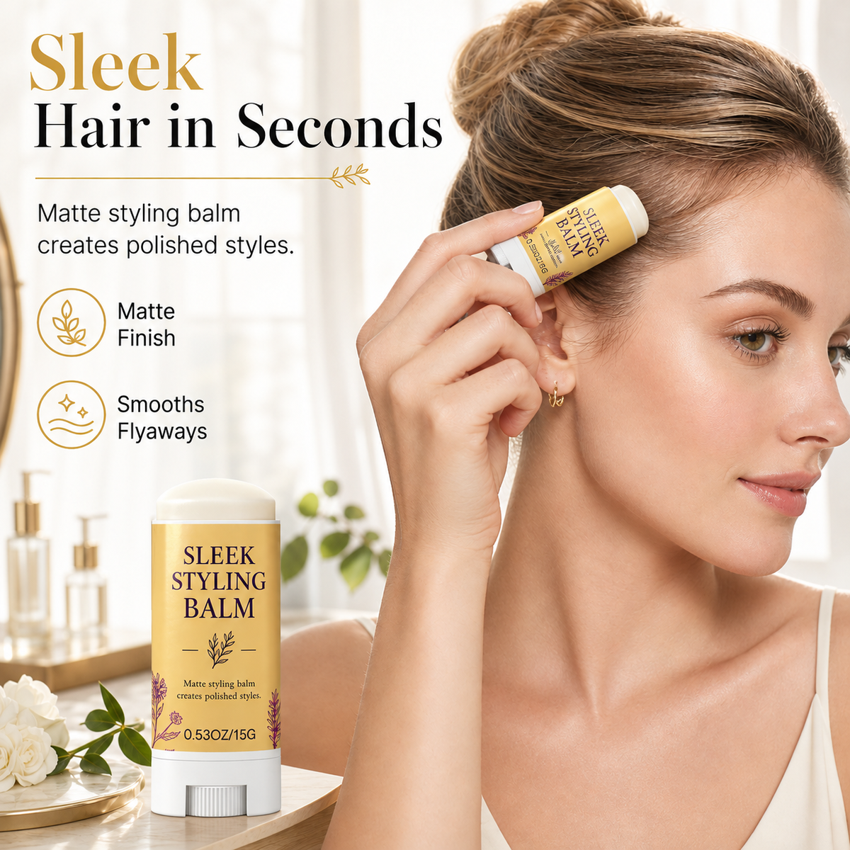🏆Buy 1, Get 2 Free 🎉 Flyaway tamer/styling wax stick for smoothing frizz and setting hair in place
