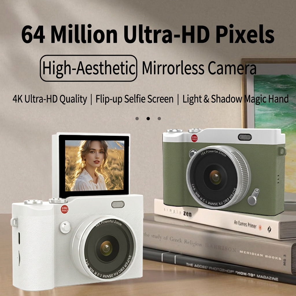 80% off Selling at a loss📸 WIKICO 4K Digital Camera for Photography & Content Creators ✨｜64MP, 3-Inch 180° Flip Screen, 18X Digital Zoom