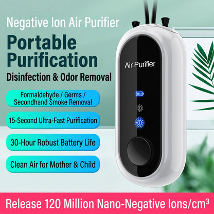 🔥Limited-time 50% off-Mini neck-hanging negative ion air purifier