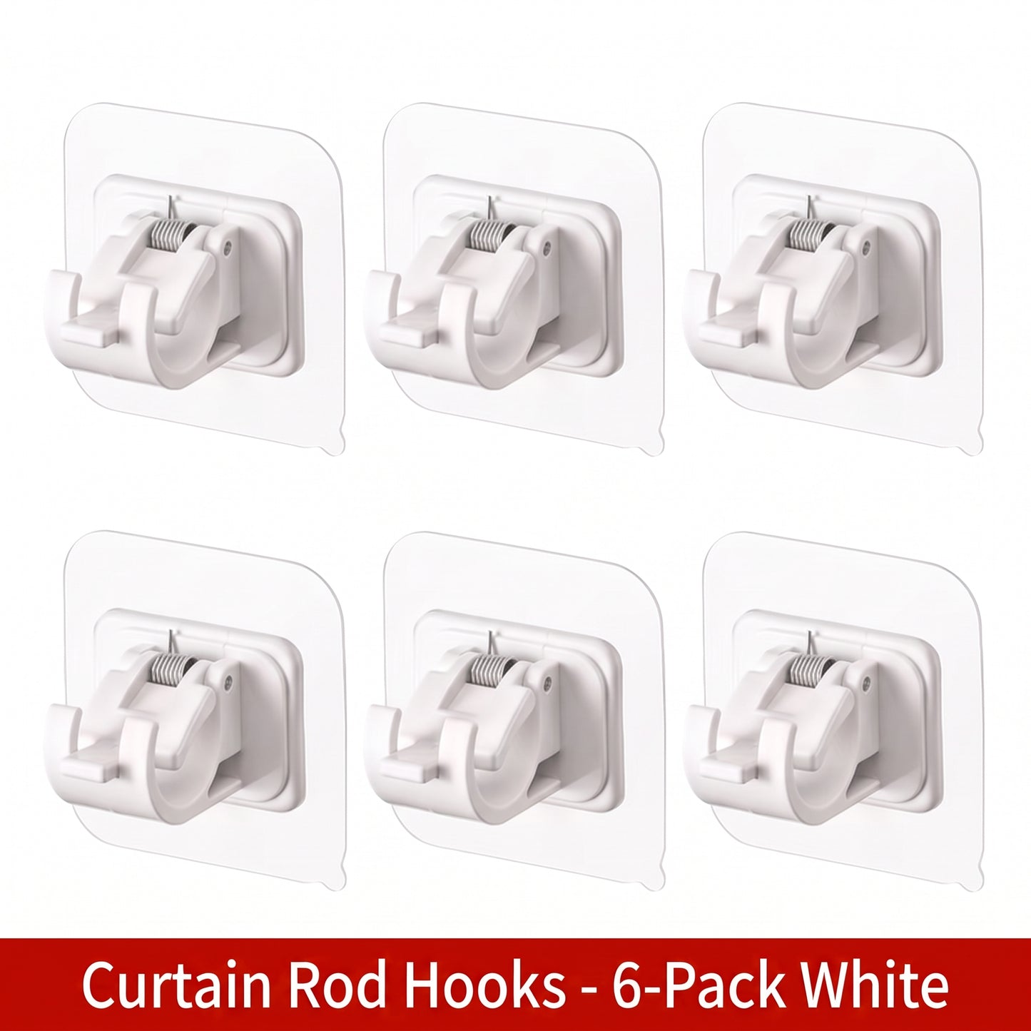 🔥Nail-Free Adjustable Curtain Rod Hooks