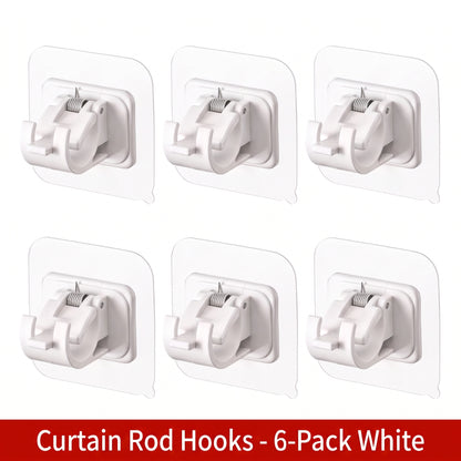 🔥Nail-Free Adjustable Curtain Rod Hooks