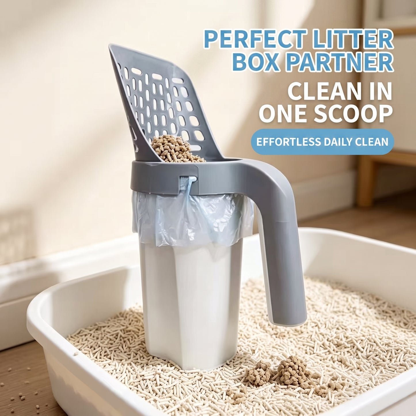 🐾Limited-time 50% off - 2-in-1 cat litter scoop