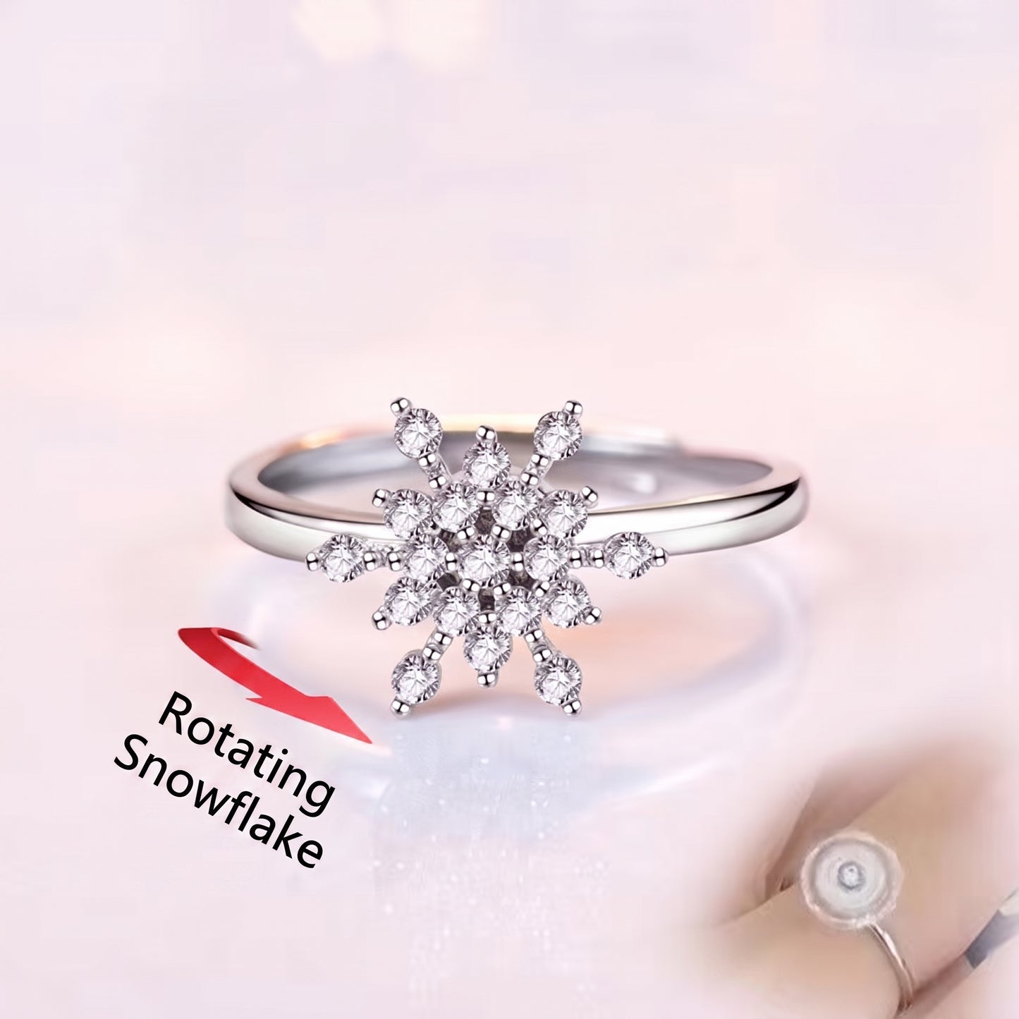 🔥Limited-time 50% off - Rotatable snowflake ring