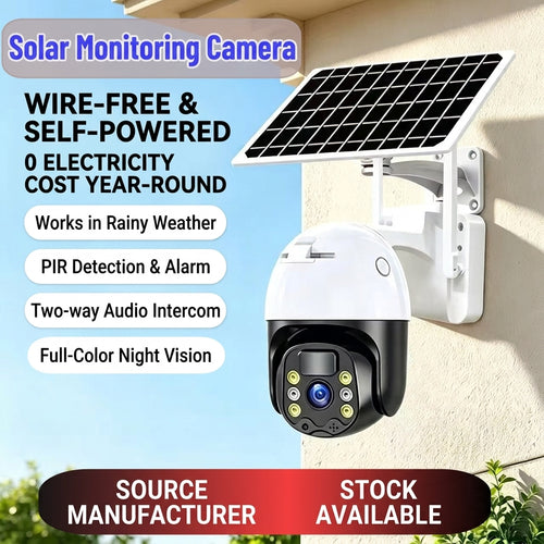 📍⏰50% off Solar-powered 360° surveillance camera with no blind spots, featuring ultra-HD full-color night vision, remote smartphone monitoring, and waterproof outdoor design.