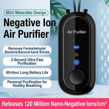 🔥Limited-time 50% off-Mini neck-hanging negative ion air purifier