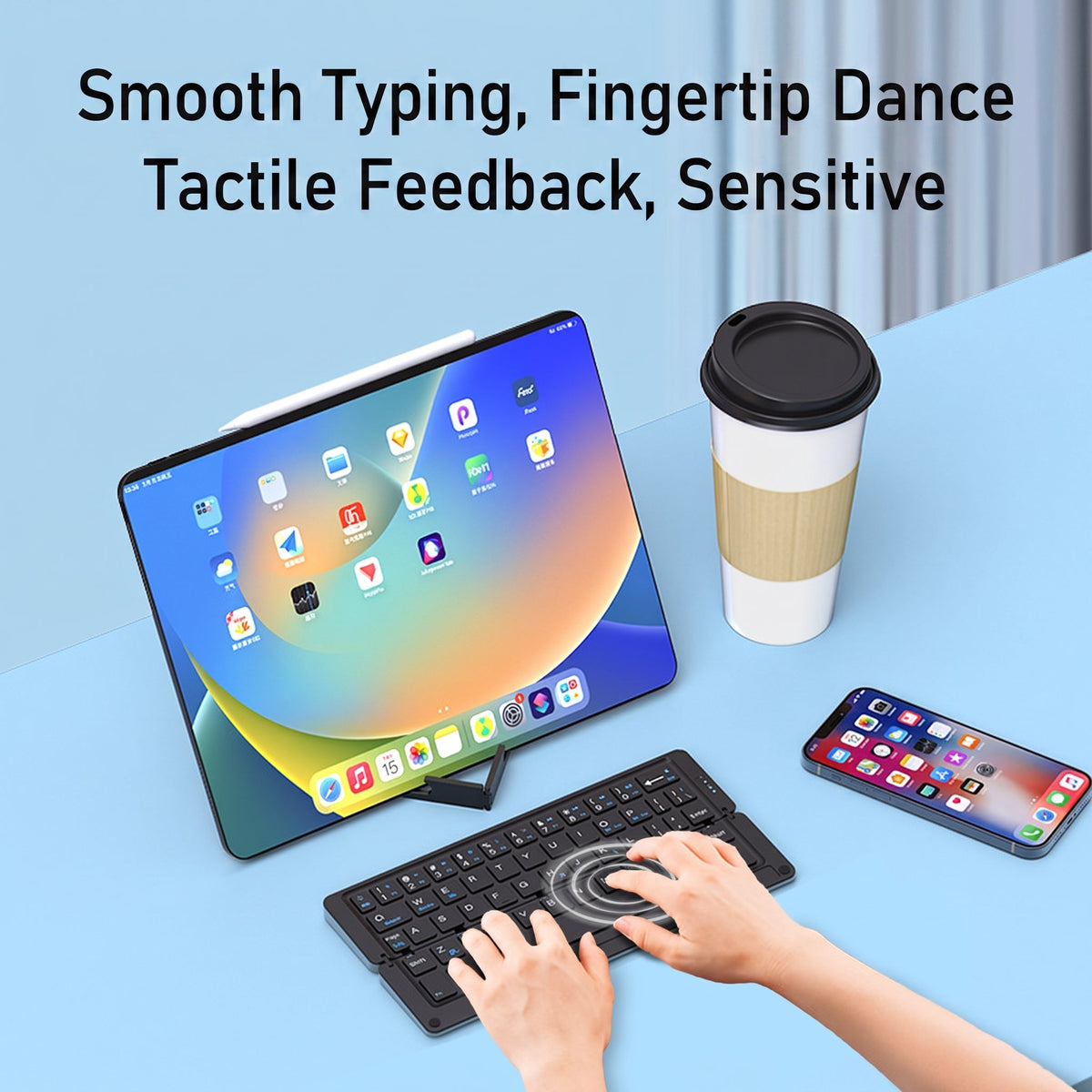 🔥Multi-Device Fold Bluetooth Keyboard For Travel & Office