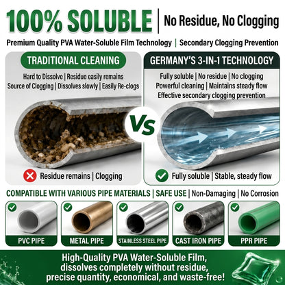 💧 Water Dissolvable Wastewater Purification Beads | Say Goodbye to Drain Odors! Keeps Kitchen & Bathroom Drains Fresh & Clean