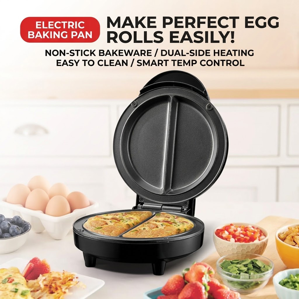 🍳 Elite Gourmet Dual Omelet & Frittatas Maker ✨ Make 2 Egg Dishes At Once, Non-Stick Electric Breakfast Cooker