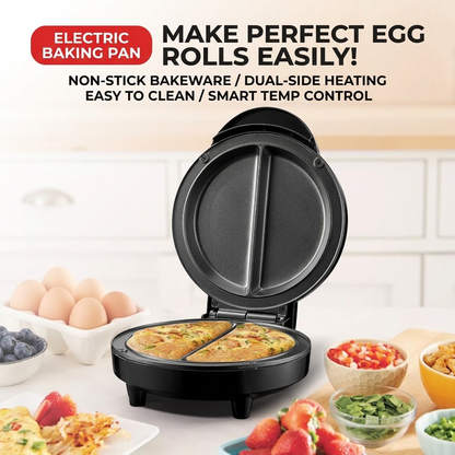 🍳 Elite Gourmet Dual Omelet & Frittatas Maker ✨ Make 2 Egg Dishes At Once, Non-Stick Electric Breakfast Cooker