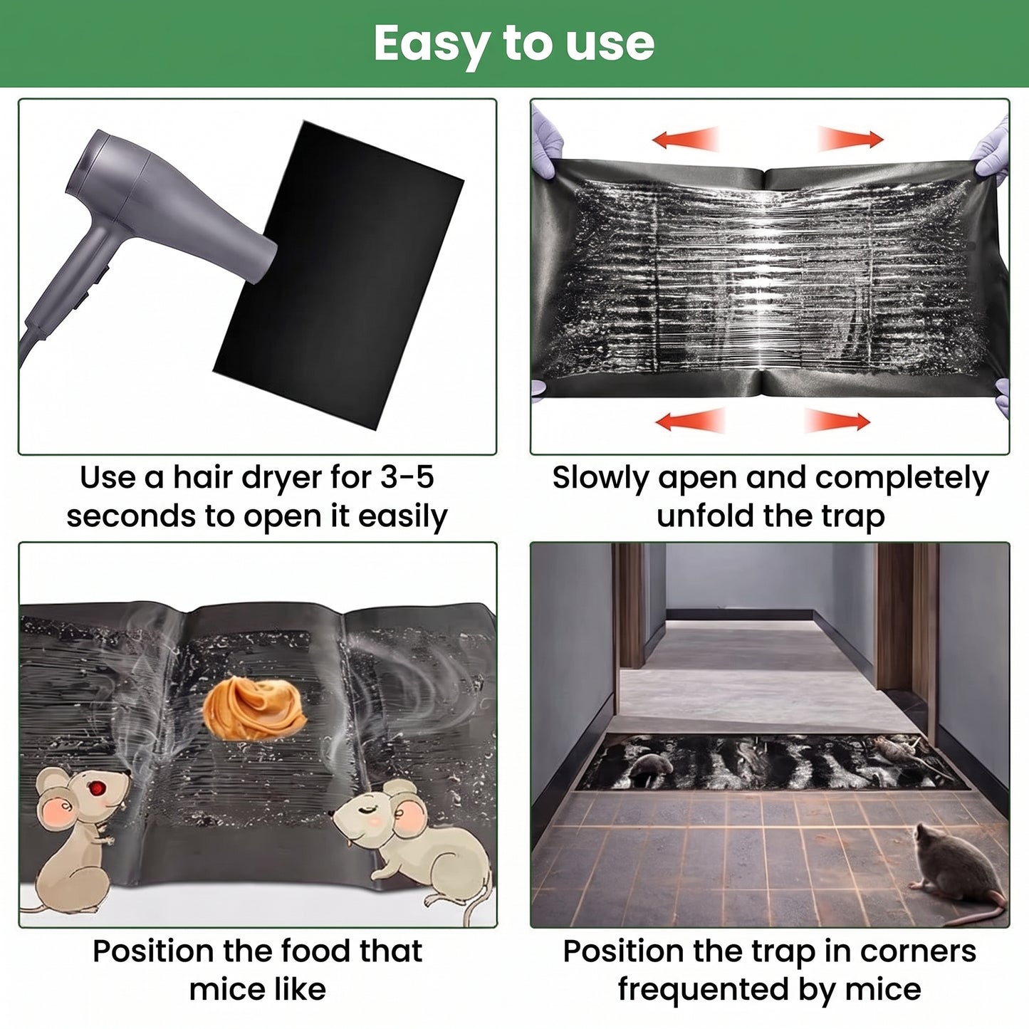 🐭Professional sticky mouse trap – Extra large size for faster capture speed