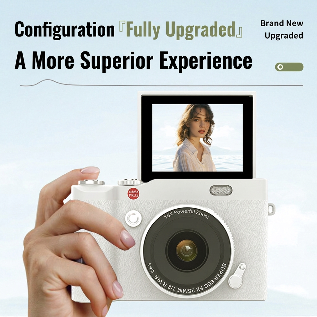 80% off Selling at a loss📸 WIKICO 4K Digital Camera for Photography & Content Creators ✨｜64MP, 3-Inch 180° Flip Screen, 18X Digital Zoom