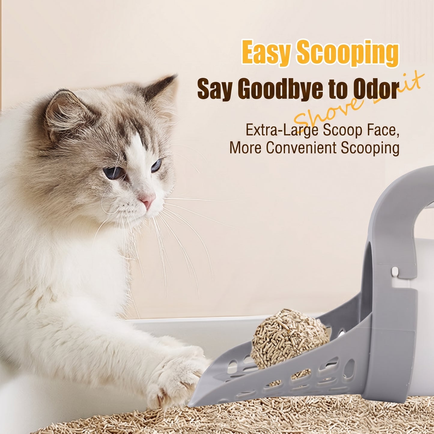 🐾Limited-time 50% off - 2-in-1 cat litter scoop