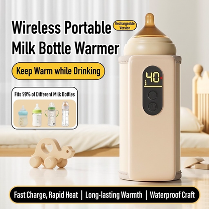 🍼 Wireless Rechargeable Baby Bottle Warmer | Portable Outdoor Heated Sleeve ✨