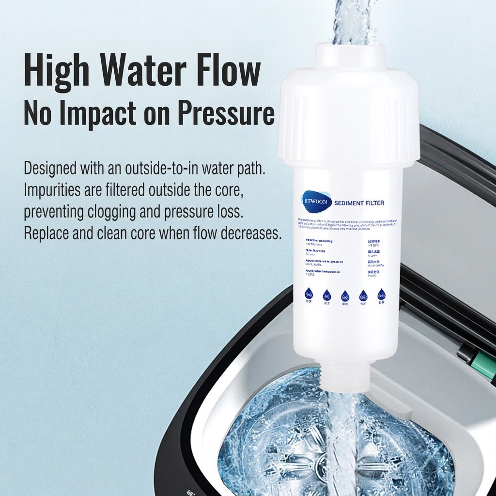 💧 Compact Household Pre-filter Set ✅ For Showerheads, Washing Machines & Toilets, Replaceable PP Cotton Filter, Traps Rust & Sediment, Protects Home Appliances