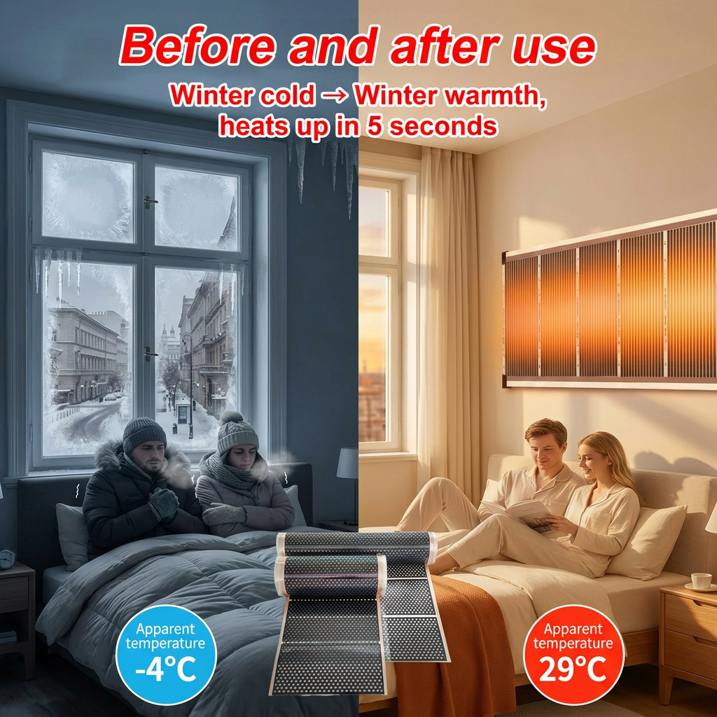 🔥3-Second Rapid Heating Honeycomb Graphene Far-Infrared Ceramic Wall Heater | Low Noise, Energy Efficient Indoor Wall Mount Space Heater