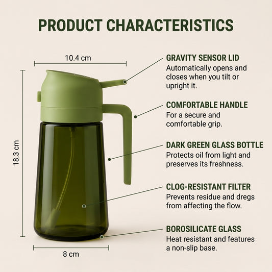 🥗 Dual Function Oil Bottle for Air Fryer, BBQ & Salad Making