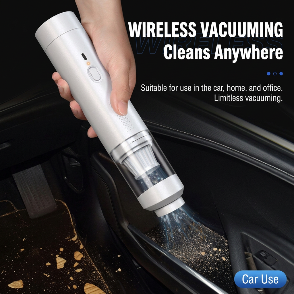 🧹 Brushless Handheld Wireless Car Vacuum Cleaner, Suction & Blowing Dual Purpose, Pet Hair Collector, Portable Dust Remover for Car Interior & Home Cleaning