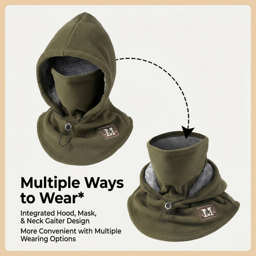 🧣2-in-1 Flannel Mask & Hat | Windproof Thermal Neck Visor Hat for Cycling 🚴