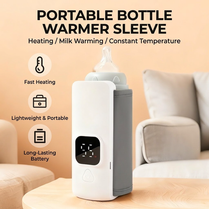 🍼 Wireless Rechargeable Baby Bottle Warmer | Portable Outdoor Heated Sleeve ✨