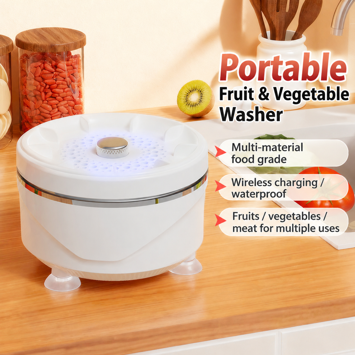 HOT SALE 50% OFF Effortless Vortex Fruit & Vegetable WasherRemoves Pesticides, BPA-Free & Easy-Clean Design