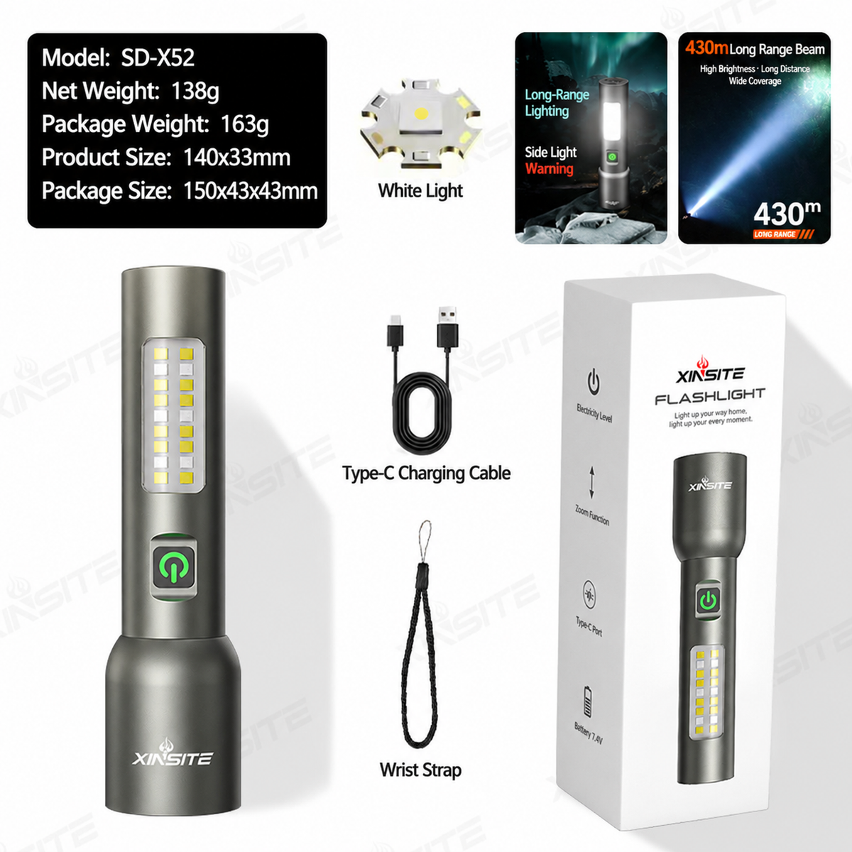 ✨ Limited Offer | Portable Rechargeable LED Flashlight, Super Bright Long Distance Beam Outdoor Torch