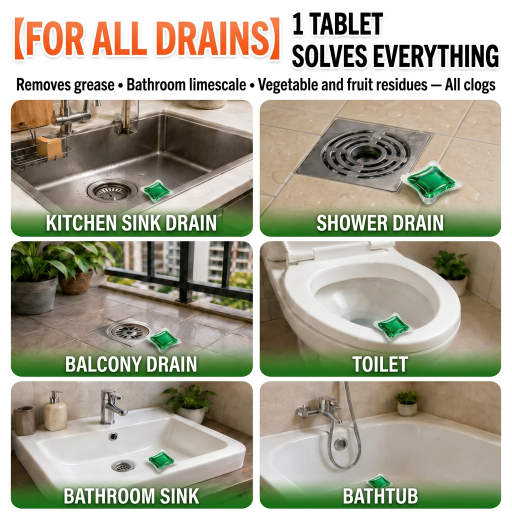 💧 Water Dissolvable Wastewater Purification Beads | Say Goodbye to Drain Odors! Keeps Kitchen & Bathroom Drains Fresh & Clean