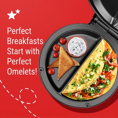 🍳 Elite Gourmet Dual Omelet & Frittatas Maker ✨ Make 2 Egg Dishes At Once, Non-Stick Electric Breakfast Cooker