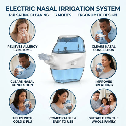 ✨ Electric Positive & Negative Pressure Nasal Irrigator, Professional Nasal Rinsing Device for Nasal Cavity Care