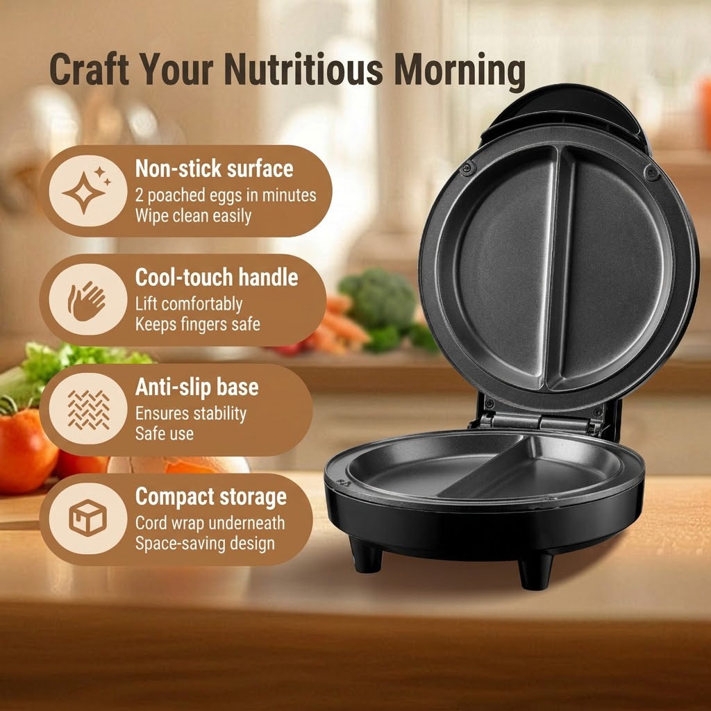 🍳 Elite Gourmet Dual Omelet & Frittatas Maker ✨ Make 2 Egg Dishes At Once, Non-Stick Electric Breakfast Cooker
