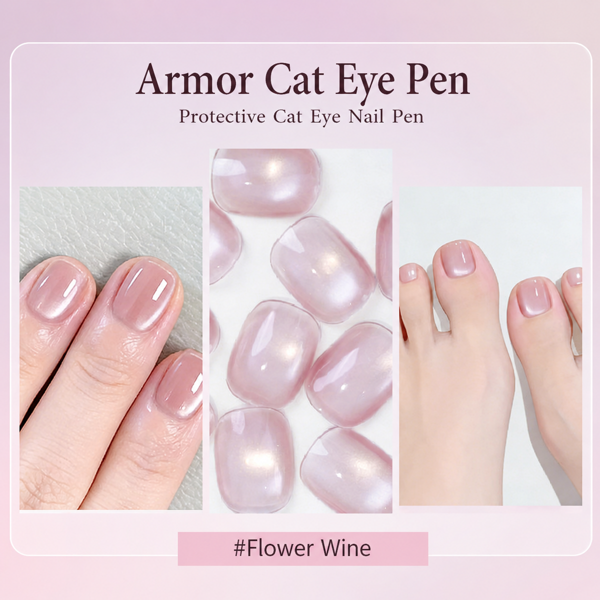 ✨Cat Eye Nail Pen with Built-in Magnetic Beads💅 5 Shades of Sheer Nude, Elegant & Skin-brightening 2-in-1!
