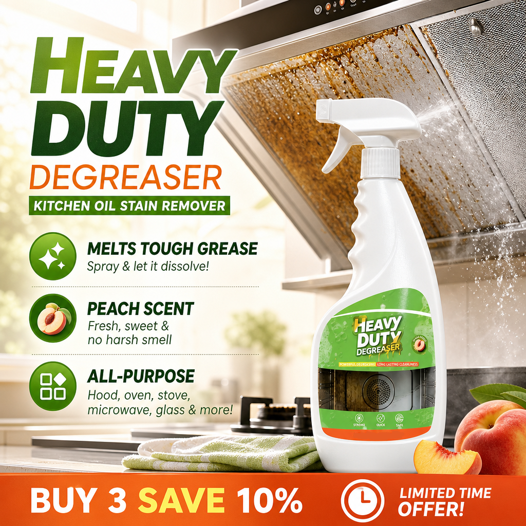 🔥BUY 1 GET 1 FREE🏆Heavy Duty Kitchen Degreaser Spray Powerful Grease Cleaner For Stovetops Ovens Range Hoods Counters And More